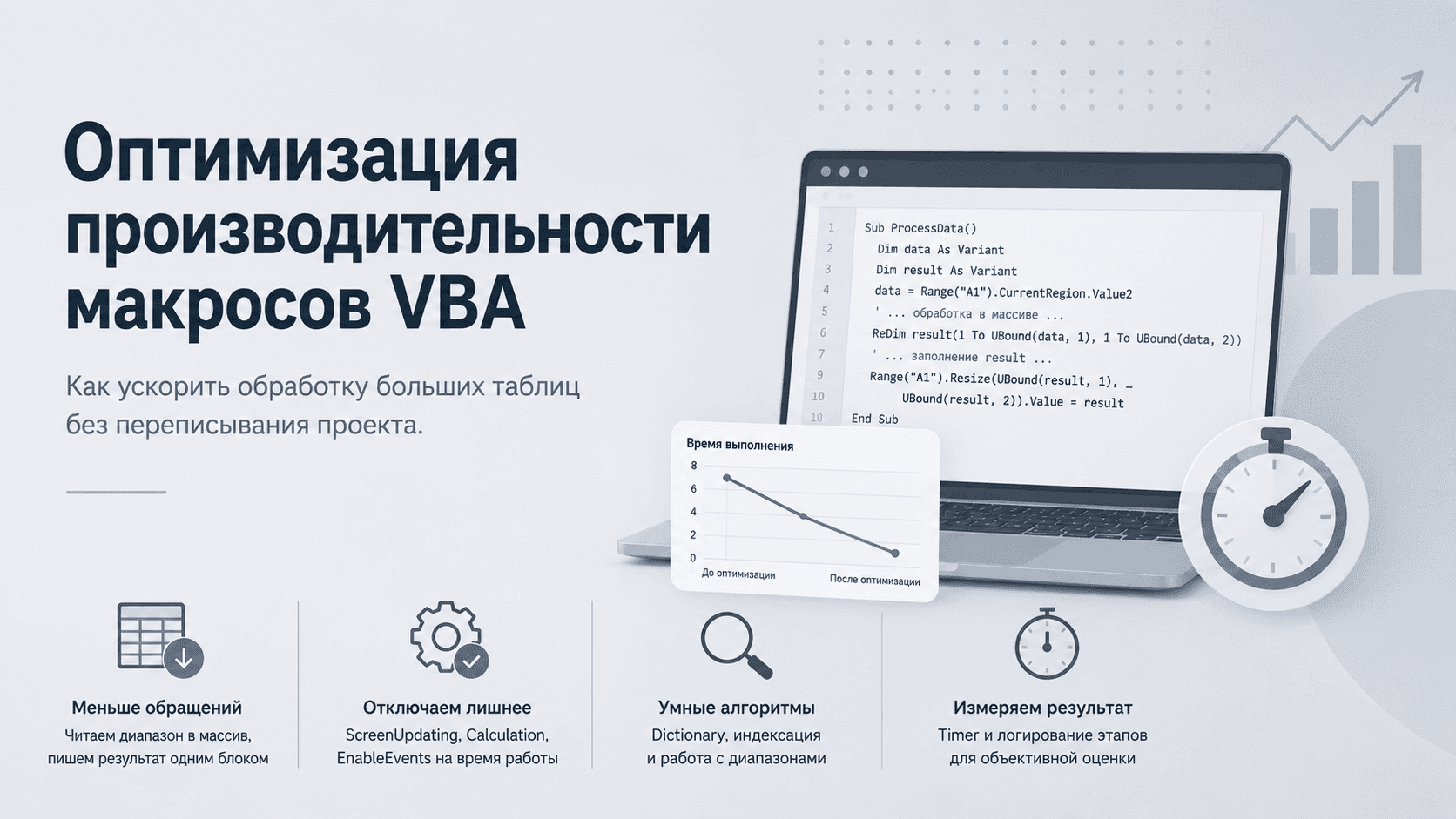 Оптимизация производительности макросов VBA